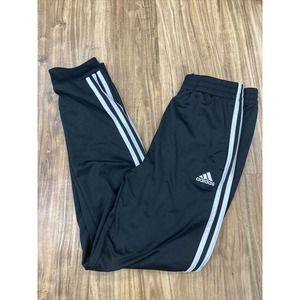 Adidas Boys Polyester Black White Striped Jogger Activewear Pants Youth XL 18/20